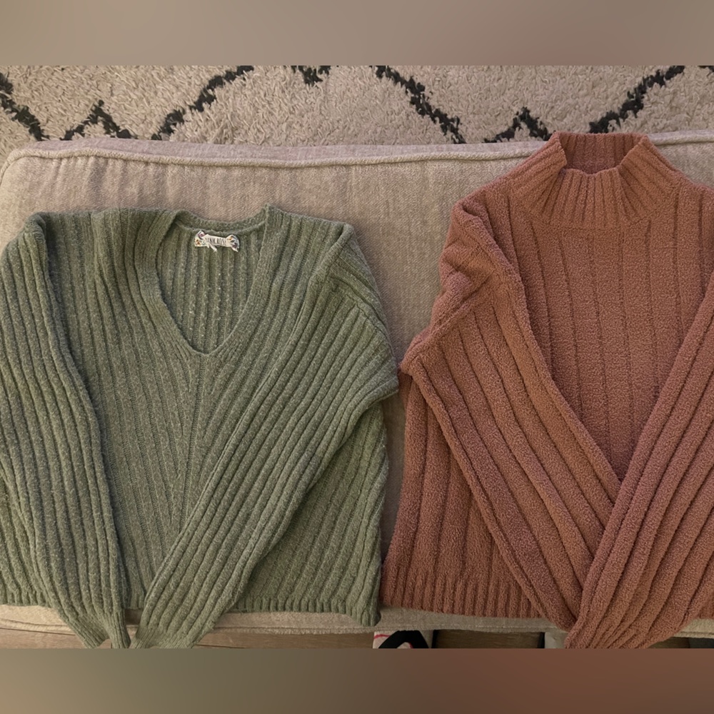 Two Pink Rose Sweaters Size small
